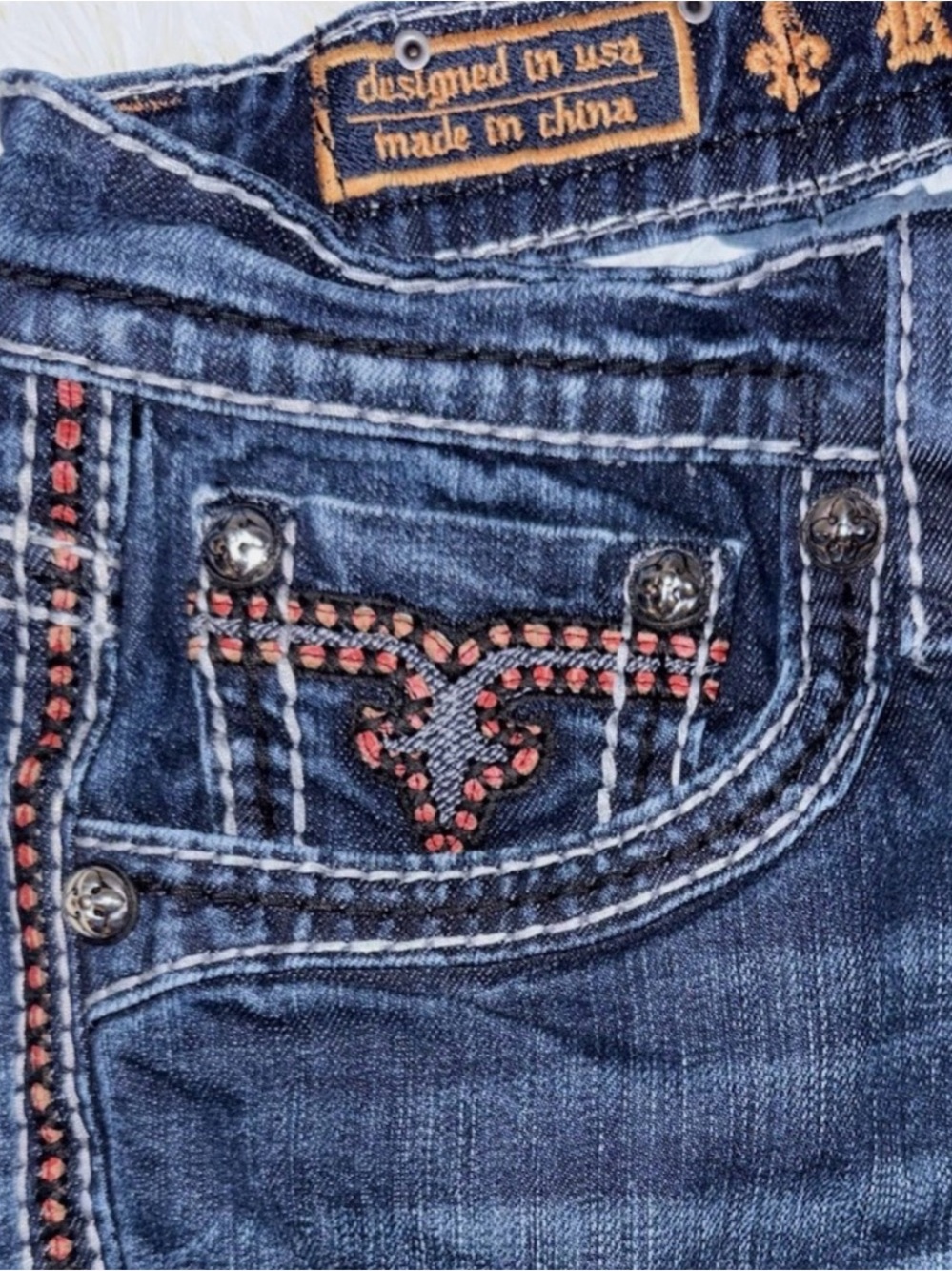 Rock Revival Men’s Denim Blue Jeans Relaxed Straight Echtar Size 36x30 - Picture 6 of 16